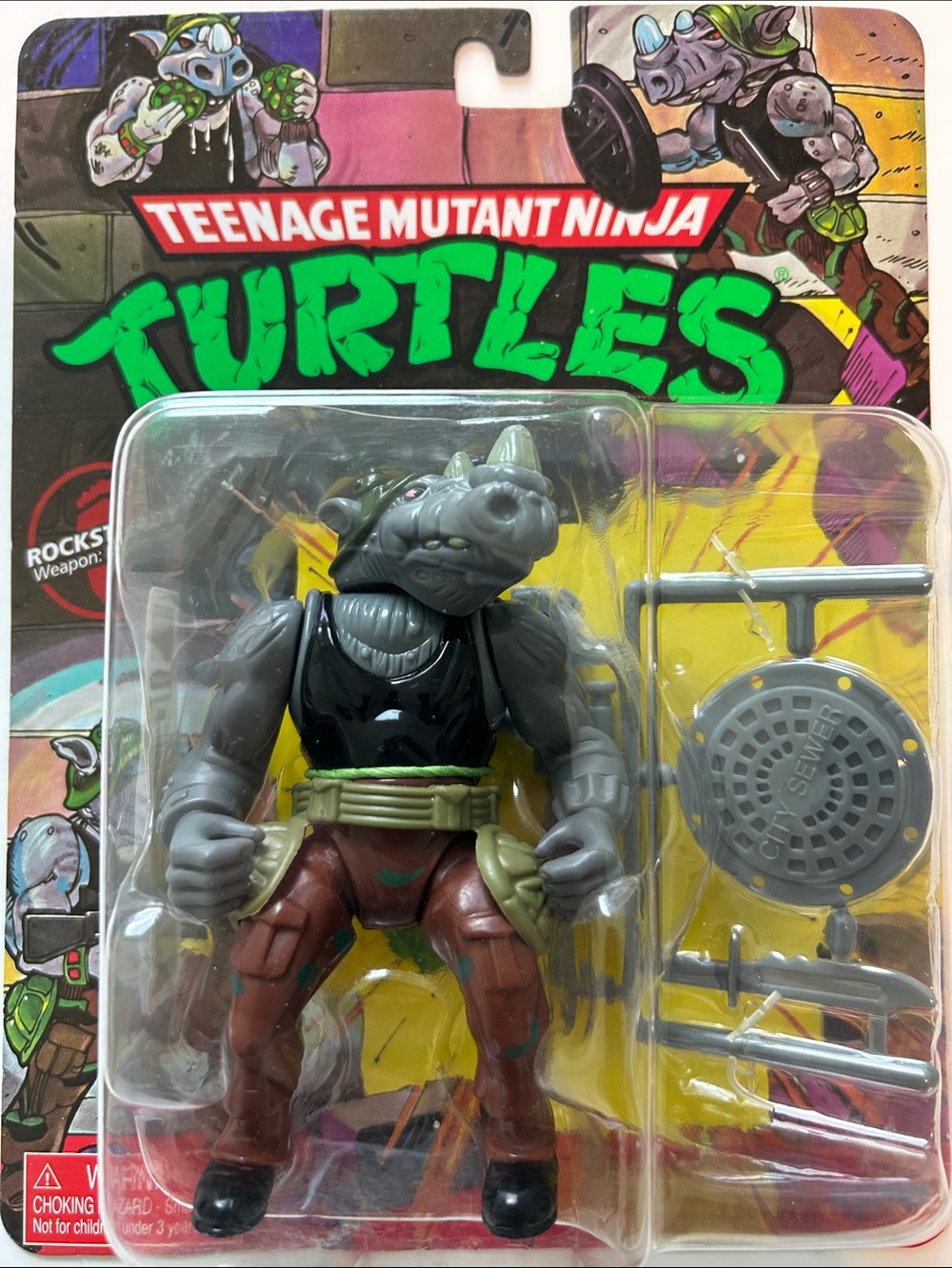 Teenage Mutant Ninja Turtles Rocksteady Action Figure - Gray & Brown - Picture 1 of 2